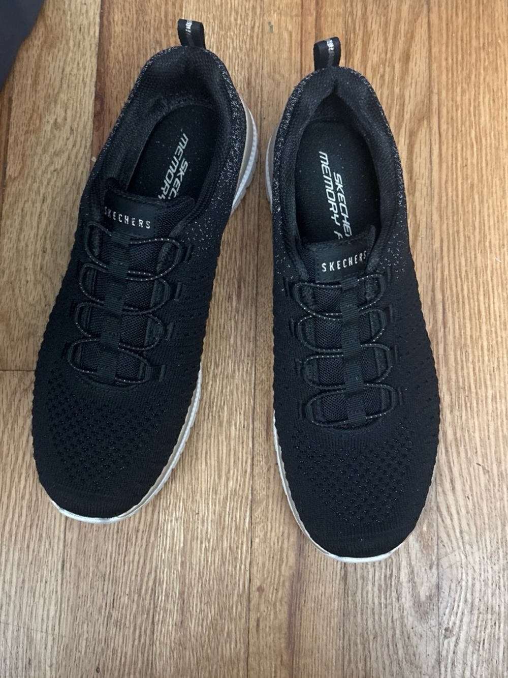 Skechers Men's Black Knit Slip-On Memory Foam Sneakers